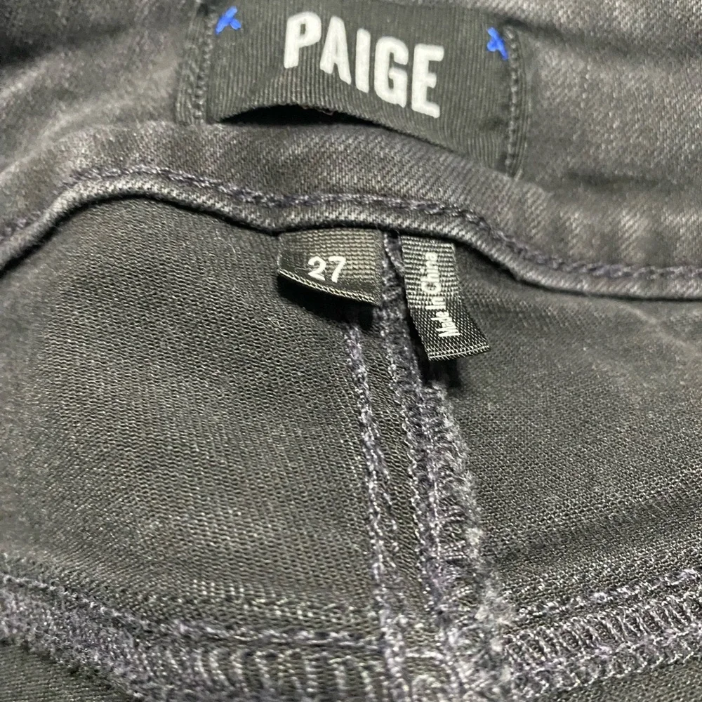 Paige Margot Ankle Zip Black Jeans Stretch and Zippered Ankle Details Size 27 - Picture 4 of 6